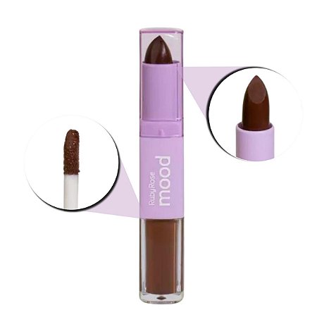 Batom Duo Ruby Rose Mood Vitamina e Cm15 3,2g