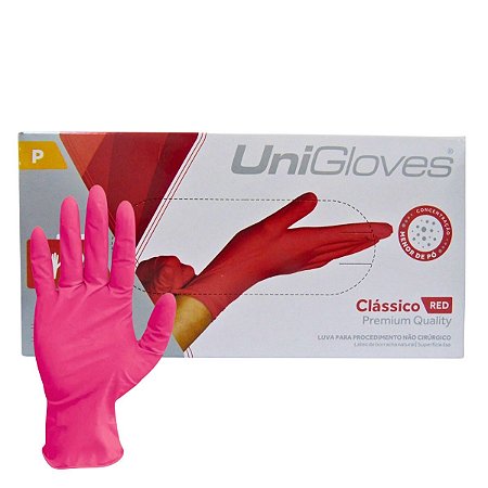 Luva Com Pó Unigloves Clássico Red Tam:p C/100un