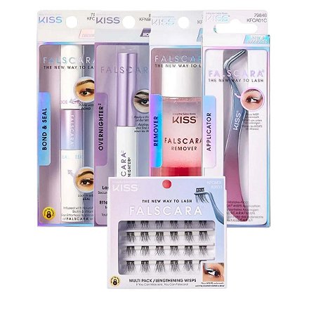 Kit Extensão de Cílios Kiss New York Falscara + Cilios Individual Kfcm01