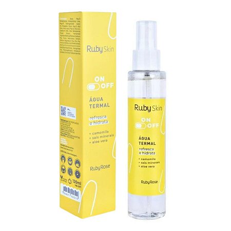 Água Termal Ruby Skin On Off Refresca e Hidrata 120ml
