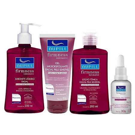 Kit Facial Para Pele Sensível Nupill Firmness Intensive Nano Niacinamida C/4