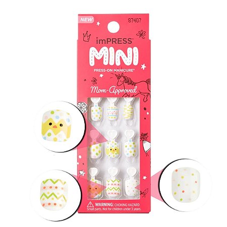 Unhas Autocolantes Kiss Ny Impress Mini Mom-approved Eggcelent Day C/20un Imk06x