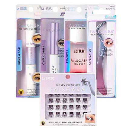 Kit Extensão de Cílios Kiss New York Falscara + Cilios Individual Kfcm04
