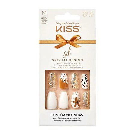 Unhas Postiças Kiss Sd Holly Jolly C/28un Sd17x