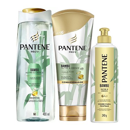 Kit Pantene Pro-V Bambu: Shampoo 400ml, Condicionador 250ml e Creme de Pentear 240g