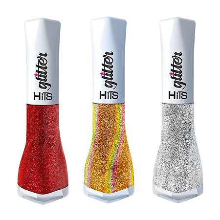 Kit Esmalte Glitter Hits 5free 8ml C/3