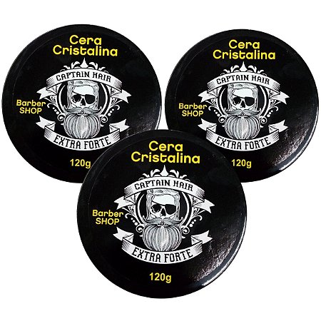 Kit Cera Cristalina Captain Hair Extra Forte Barber Shop Com 3 120g