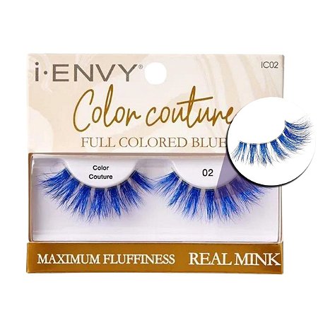 Cílios Postiços Kiss I-envy Color Couture Real Mink Full Colored Blue Ic02