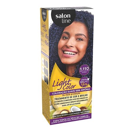 Coloração Suave Salon Line Light Color 1.110 Preto Azulado Intenso