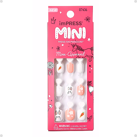 Unhas Autocolantes Kiss Impress Mini Mom-approved Easter Bunny Com 20un Imk05x