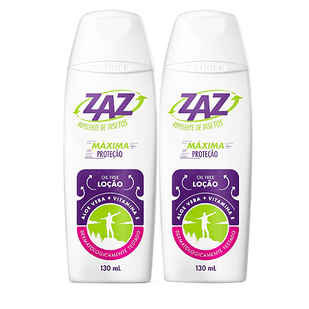 Kit Loção Repelente de Insetos Dahuer Zaz Maxima Proteção Com 2 130ml