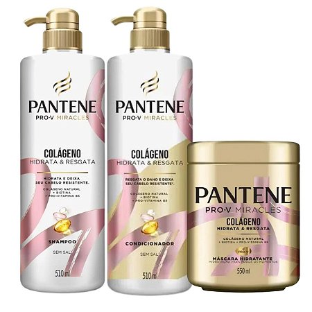 Kit Pantene Pro-V Colágeno Hidrata e Resgata Com 3