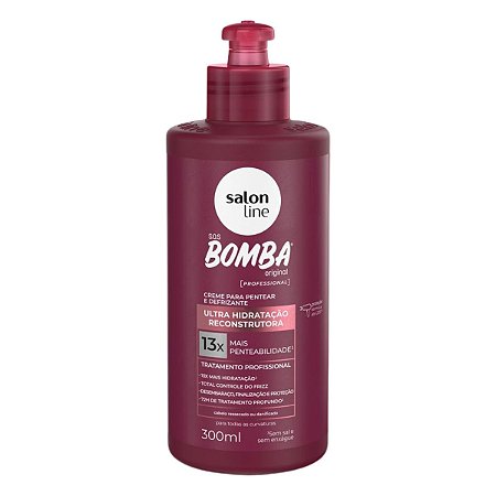 Creme para Pentear Defrizante Salon Line Sos Bomba Ultra-Hidratação Reconstrutora 300ml