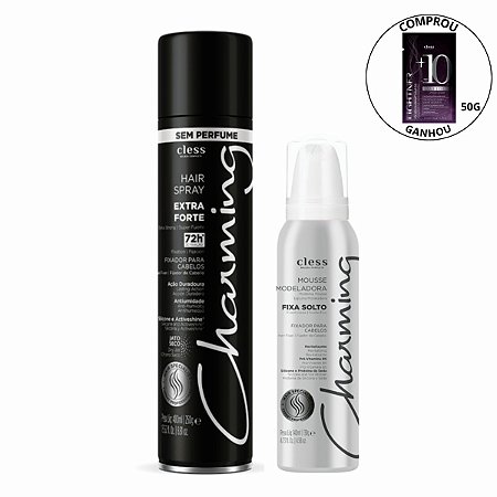Kit Cless Charming Hair Spray Extra Forte + Mousse Fixa Solto