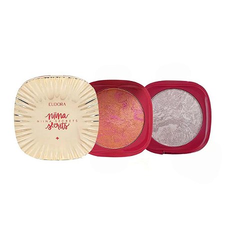 Blush Marmorizado Cor 1 + Blush Marmorizado Cor 2 Eudora Niina Secrets 9,6g