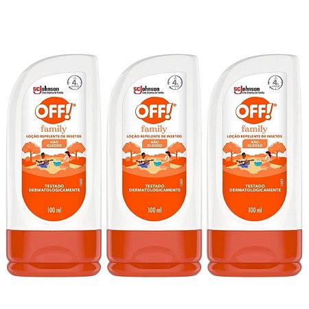 Kit Loção Repelente de Insetos Johnson Off! Family Com 3 100ml