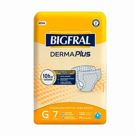 Fralda Descartável Para Adulto Bigfral Derma Plus G C/7uni
