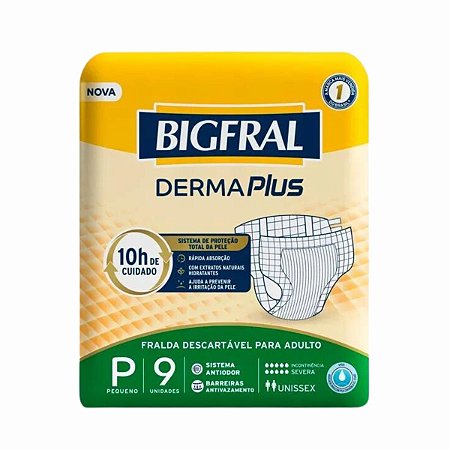 Fralda Descartável Para Adulto Bigfral Derma Plus P C/9uni