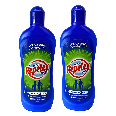 Kit Loção Repelente de Insetos Super Repelex 200ml Com 2