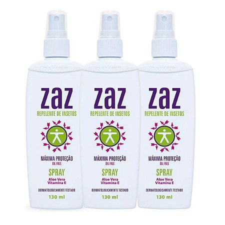 Kit Spray Repelente de Insetos Dahuer Zaz Maxima Proteção 130ml Com 3
