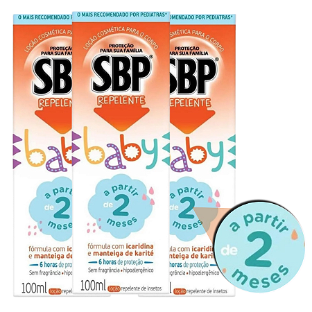 Kit Loção Repelente de Insetos Sbp Baby com 3 100ml