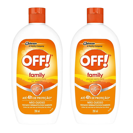 Kit Loção Repelente de Insetos Johnson Off! Family Com 2 200ml