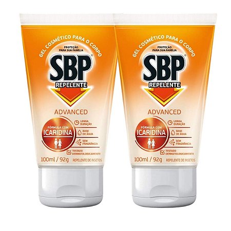 Repelente de Insetos Sbp Advanced Sem Fragrância 100ml Com 2 100ml
