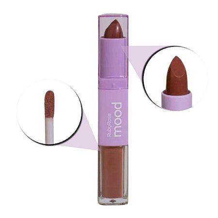 Batom Duo Ruby Rose Mood Vitamina e Cm10 3,2g