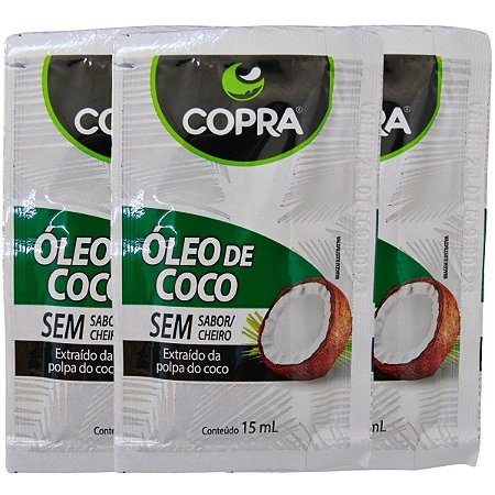 Kit Sachê Óleo de Coco Copra Sem Sabor Com 3 15ml