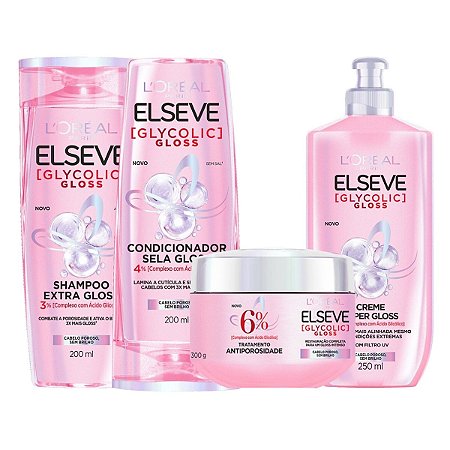 Kit Elseve Glycolic Gloss Com 4