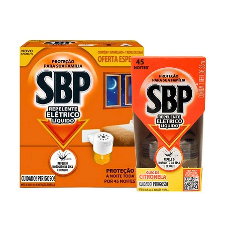 Repelente Elétrico Líquido  + 2 Refis SBP 35ml