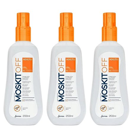Kit Spray Repelente Farmax MoskitOff Adulto Com 3 200ml