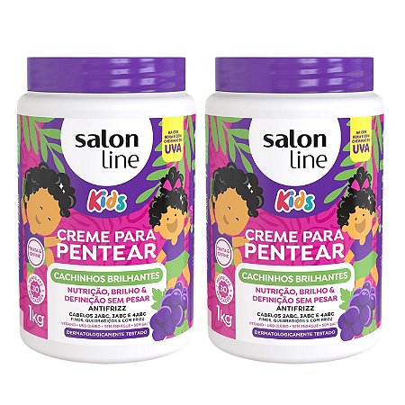 Kit Salon Line Kids: 2 Cremes para Pentear Uva 1kg