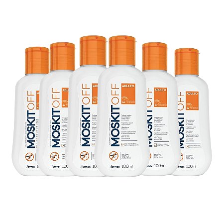 Kit Loção Repelente Moskit Off Adulto 100ml Com 6