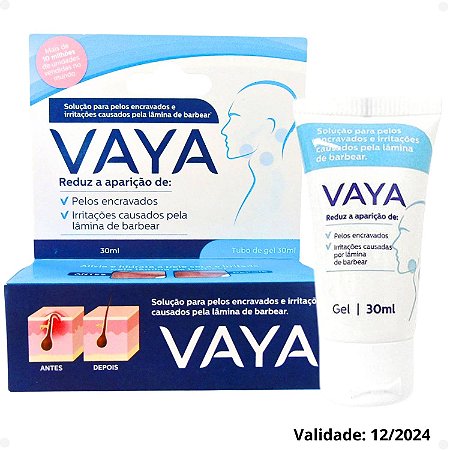 Solução de Pelo Encravado e Irritação Vaya Tubo de Gel Masculino 30ml