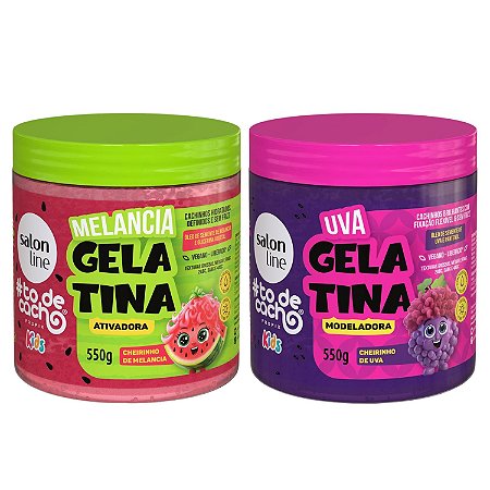 Kit Salon Line Kids #todecacho: 2 Gelatinas Melancia e Uva 550g