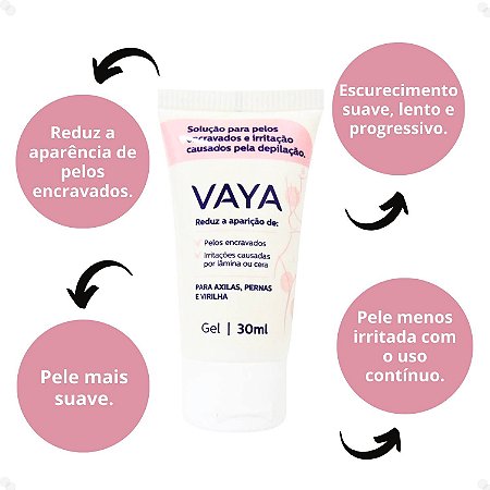Solução de Pelo Encravado e Irritação Vaya Tubo de Gel Feminino 30ml