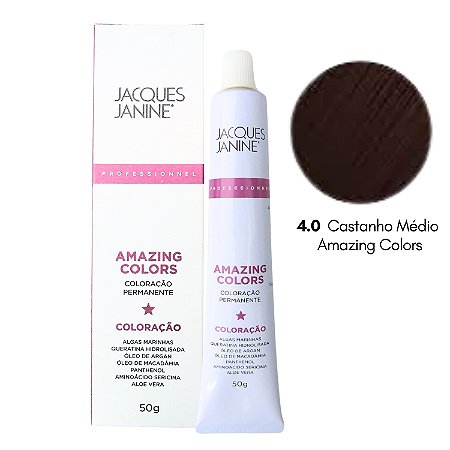 Coloração Jacques Janine 4.0 Castanho Médio 50g