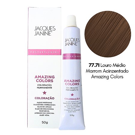 Coloração Jacques Janine 77.71 Louro Médio Marrom Acinzentado 50g