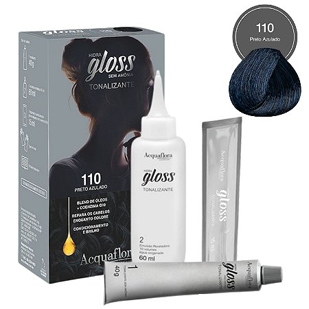 Tonalizante Acquaflora Hidra Gloss 110 Preto Azulado