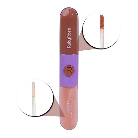 Gloss + Batom Líquido Duo Ruby Rose Ld06 9,6g