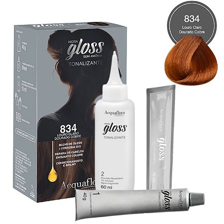 Tonalizante Acquaflora Hidra Gloss 834 Louro Claro Dourado Cobre