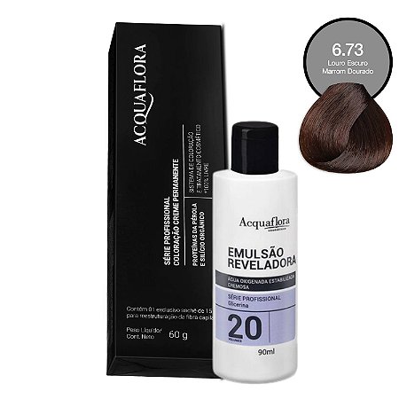 Coloração Acquaflora 6.73 60g + Água Oxigenada 20 Volumes 90ml