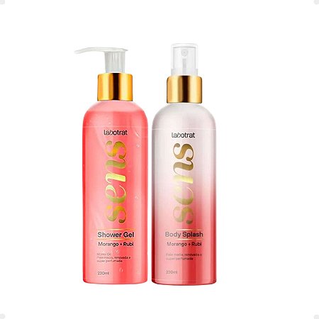 Shower Gel + Body Splash Labotrat Morango + Rubi 230ml