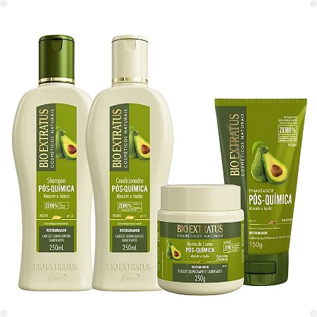 Kit Bio Extratus Pós Quimica Abacate e Jojoba Com 4