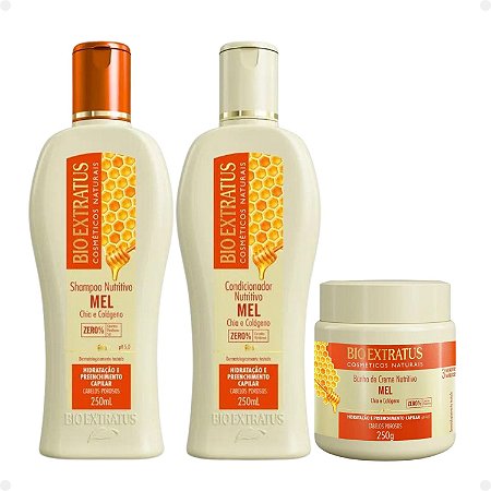 Kit Nutritivo Bio Extratus Mel Chia e Colágeno Com 3