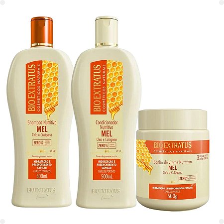 Kit Nutritivo Bio Extratus Mel Chia e Colágeno Com 3