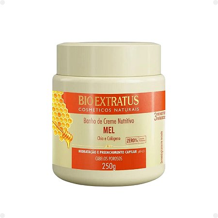 Banho de Creme Nutritivo Bio Extratus Mel Chia e Colágeno 250g