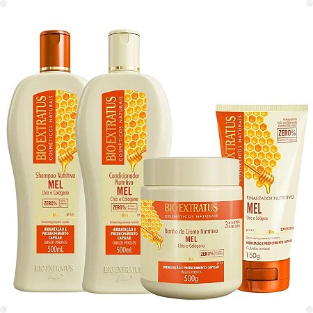 Kit Nutritivo Bio Extratus Mel Chia e Colágeno Com 4
