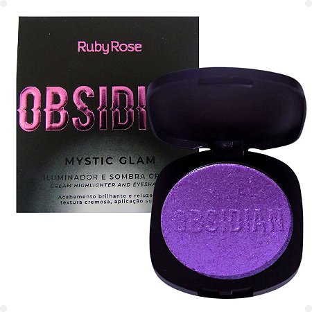 Iluminador e Sombra Cream Ruby Rose Obsidian Mystic Glam Amethyst Hb-2600-2